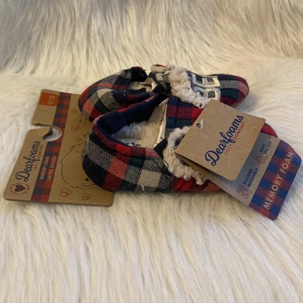 Dearfoams Slippers Toddler Size 9/10 Plaid 
